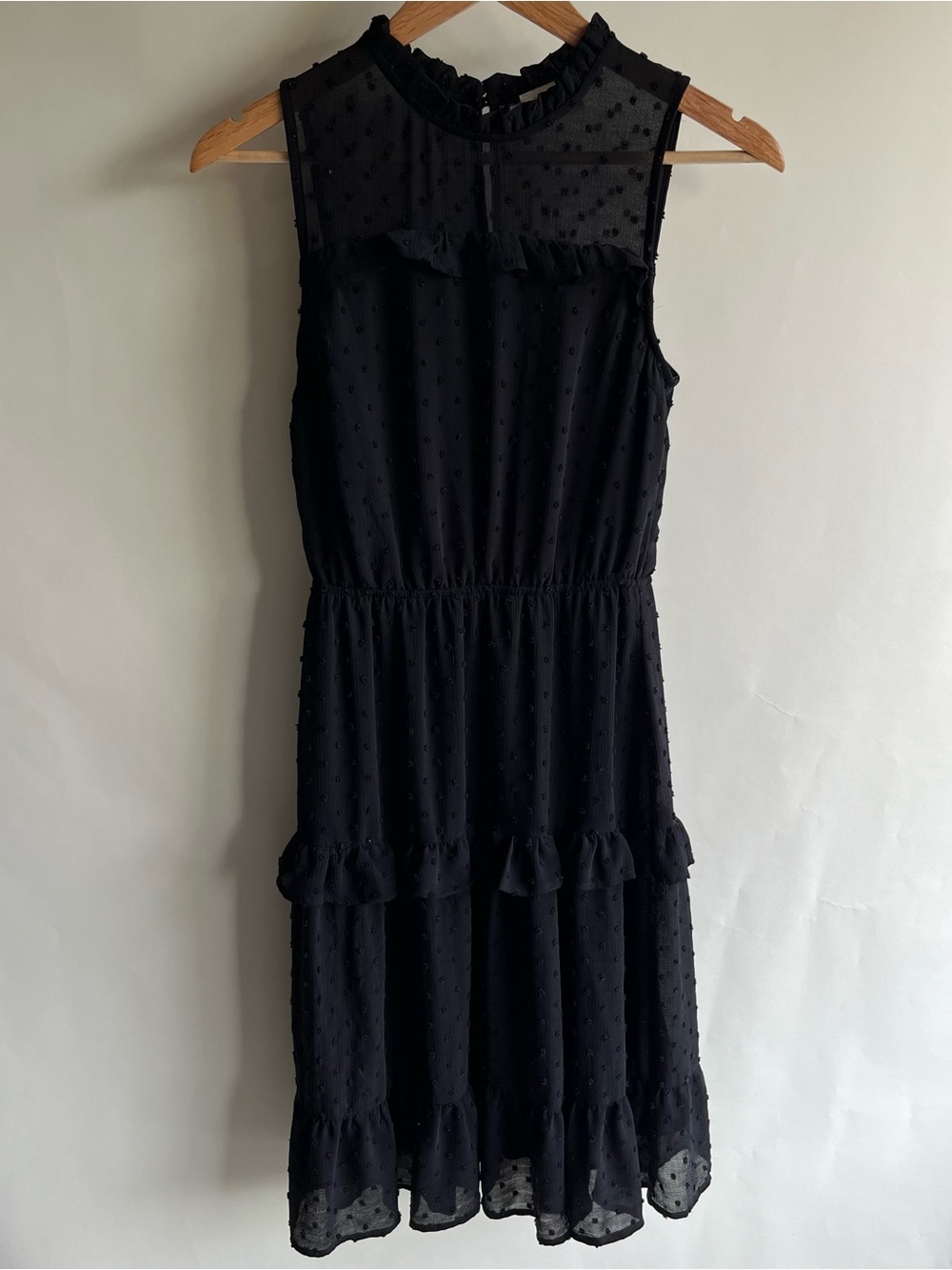 Monteau Los Angelas Dress Sz Sm Sleeveless Textured Polka Dots EUC
